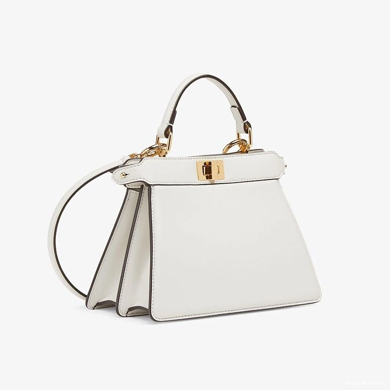 Cheap HOT Bag Fendi White Peekaboo Nappa Leather ISeeU Petite In 0817
